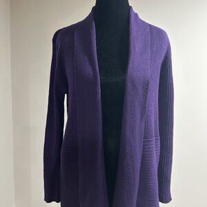 JM Collection Purple Cardigan